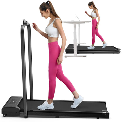 2-in-1 Portable Desktop Treadmill &amp; Walking Mat with Remote LED Display